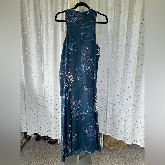 Rachel Roy Floral V Neck Front Tie Flowy Flounced Hem Gorgeous Midi Dress 16 - Picture 5 of 6